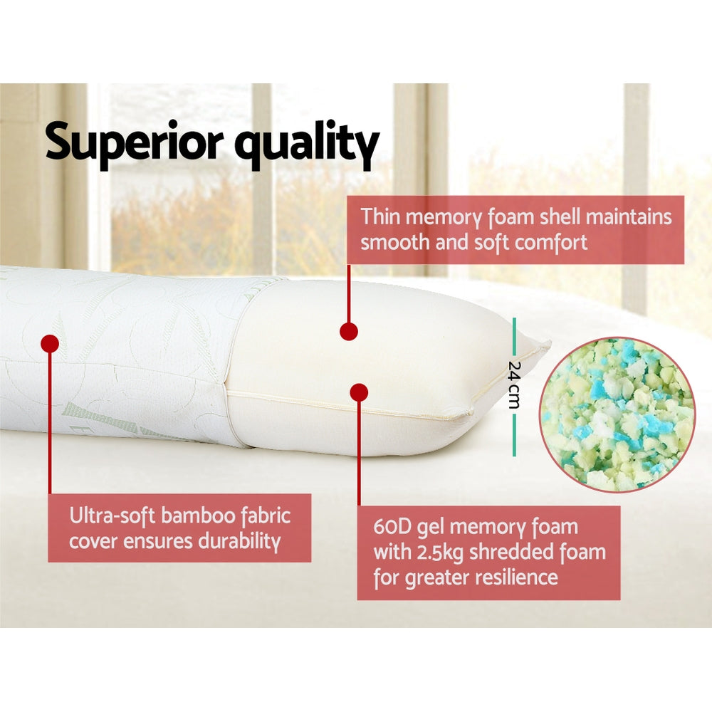 Giselle Bamboo Bliss Full Body Support Memory Foam Pillow
