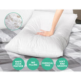 Premium Duck Feather Down Twin Pillows for Unmatched Sleeping Bliss - Close-Up Angle