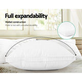 Plush Goose Feather Down Twin Pillows Set - Rear View
