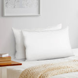 Plush Goose Feather Down Twin Pillows Set - Low Angle