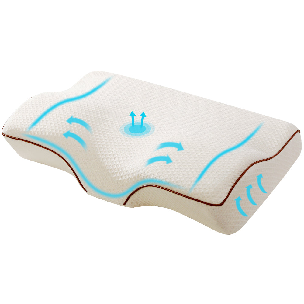 Giselle Contoured Memory Foam Neck Pillow for Pain Relief and Support