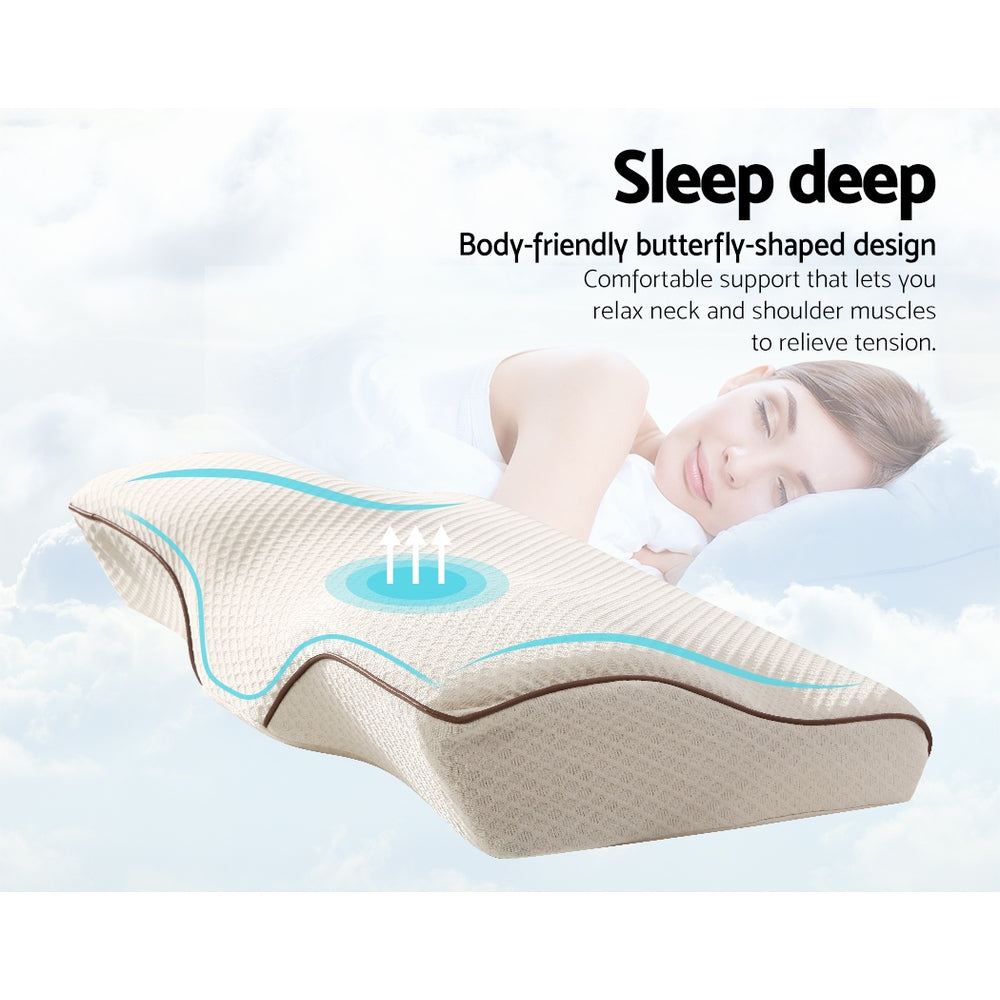 Giselle Contoured Memory Foam Neck Pillow for Pain Relief and Support