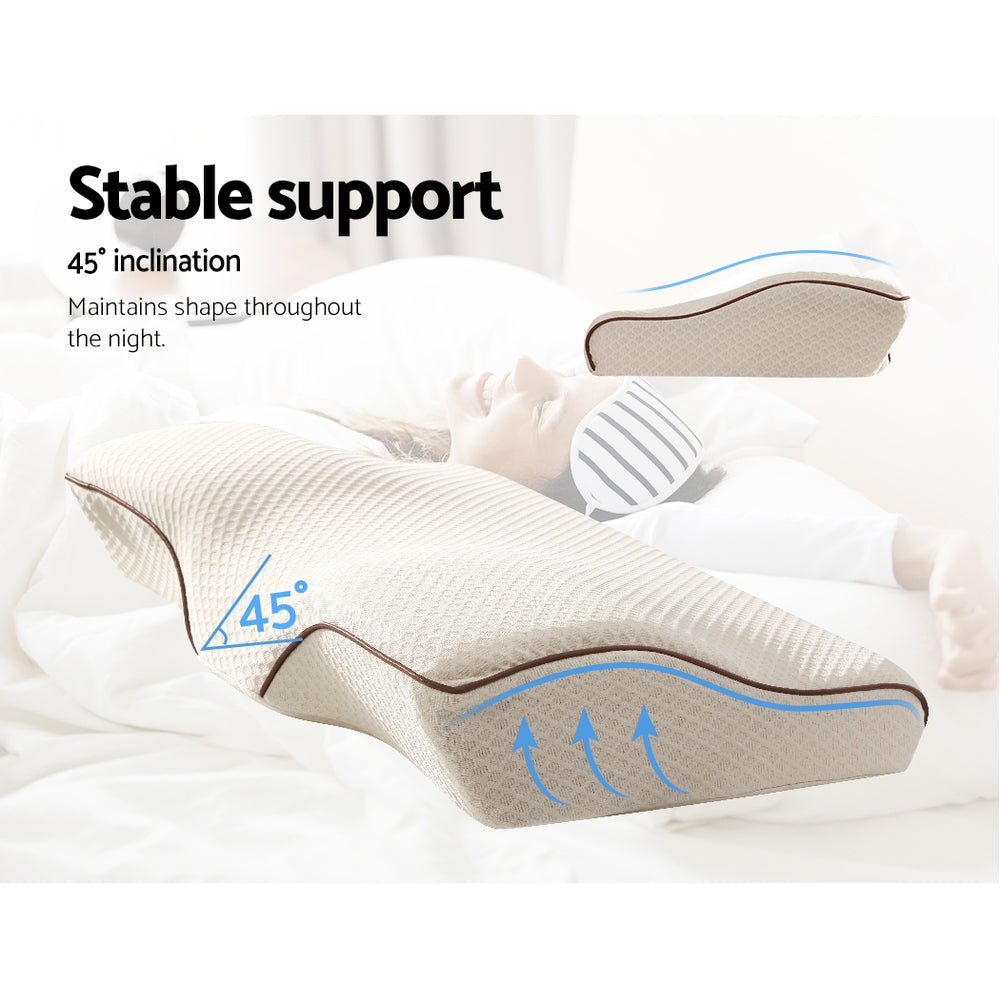 Giselle Contoured Memory Foam Neck Pillow for Pain Relief and Support