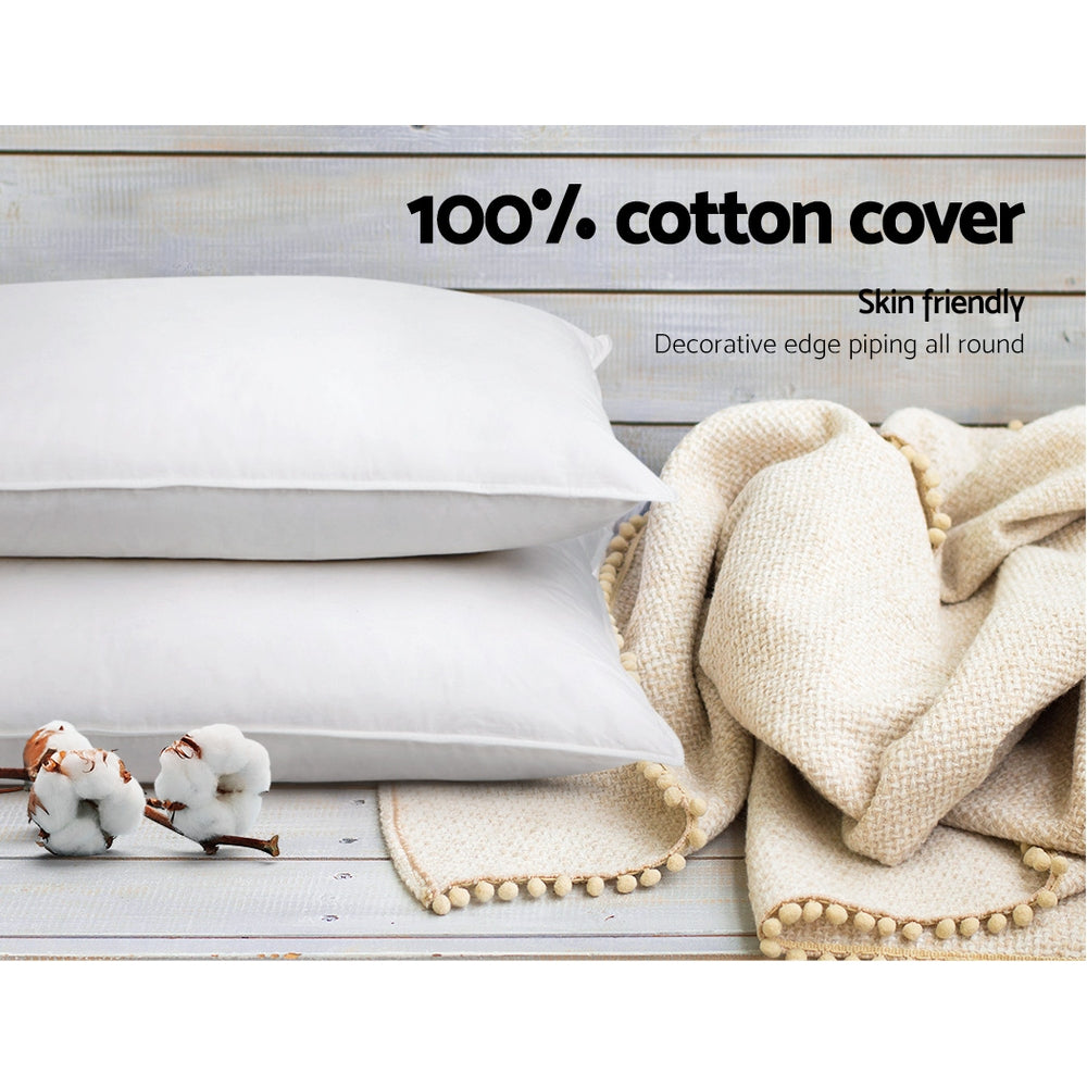 Giselle Collection: 4 Cotton Pillows for Customized Sleep Support - Firm & Medium Options
