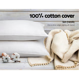 Giselle Collection: 4 Cotton Pillows for Customized Sleep Support - Firm & Medium Options - Rear View