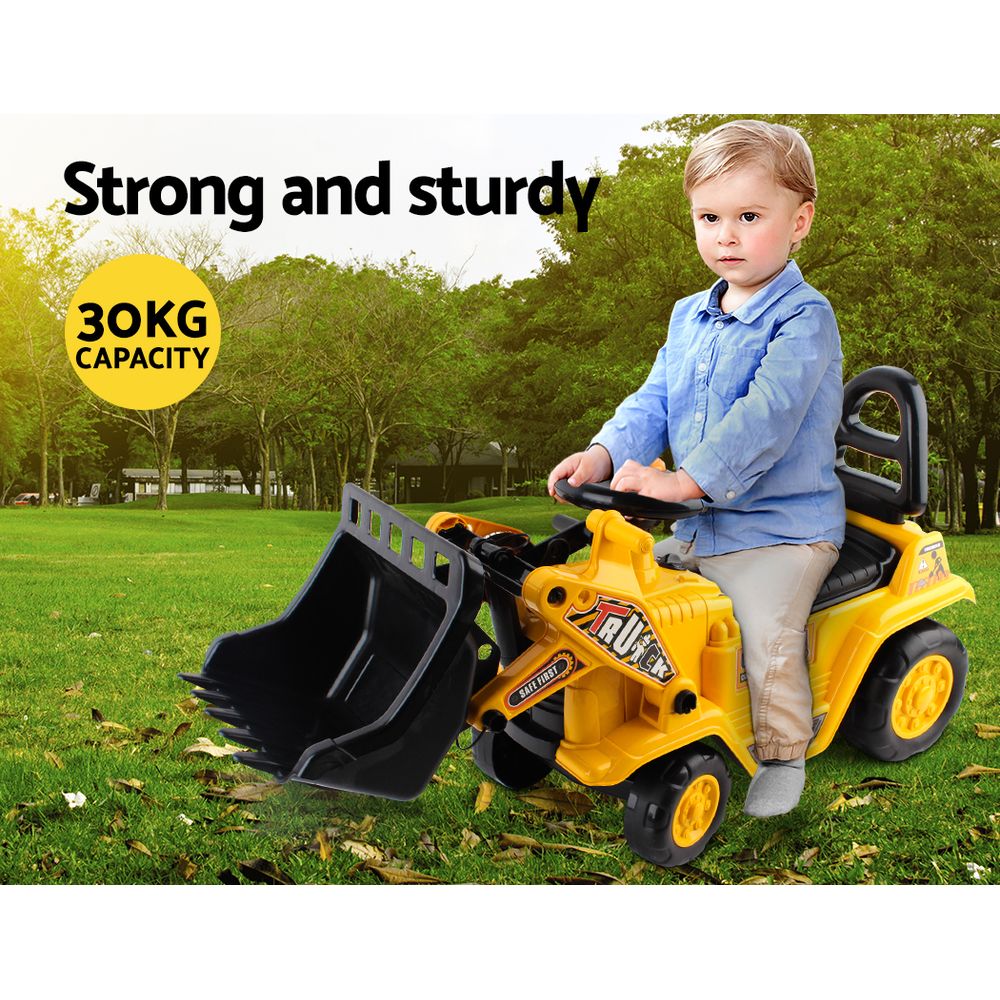 Kids Yellow Ride-On Bulldozer Toy - Fun Construction Vehicle