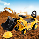 Kids Yellow Ride-On Bulldozer Toy - Fun Construction Vehicle - Close-Up Angle