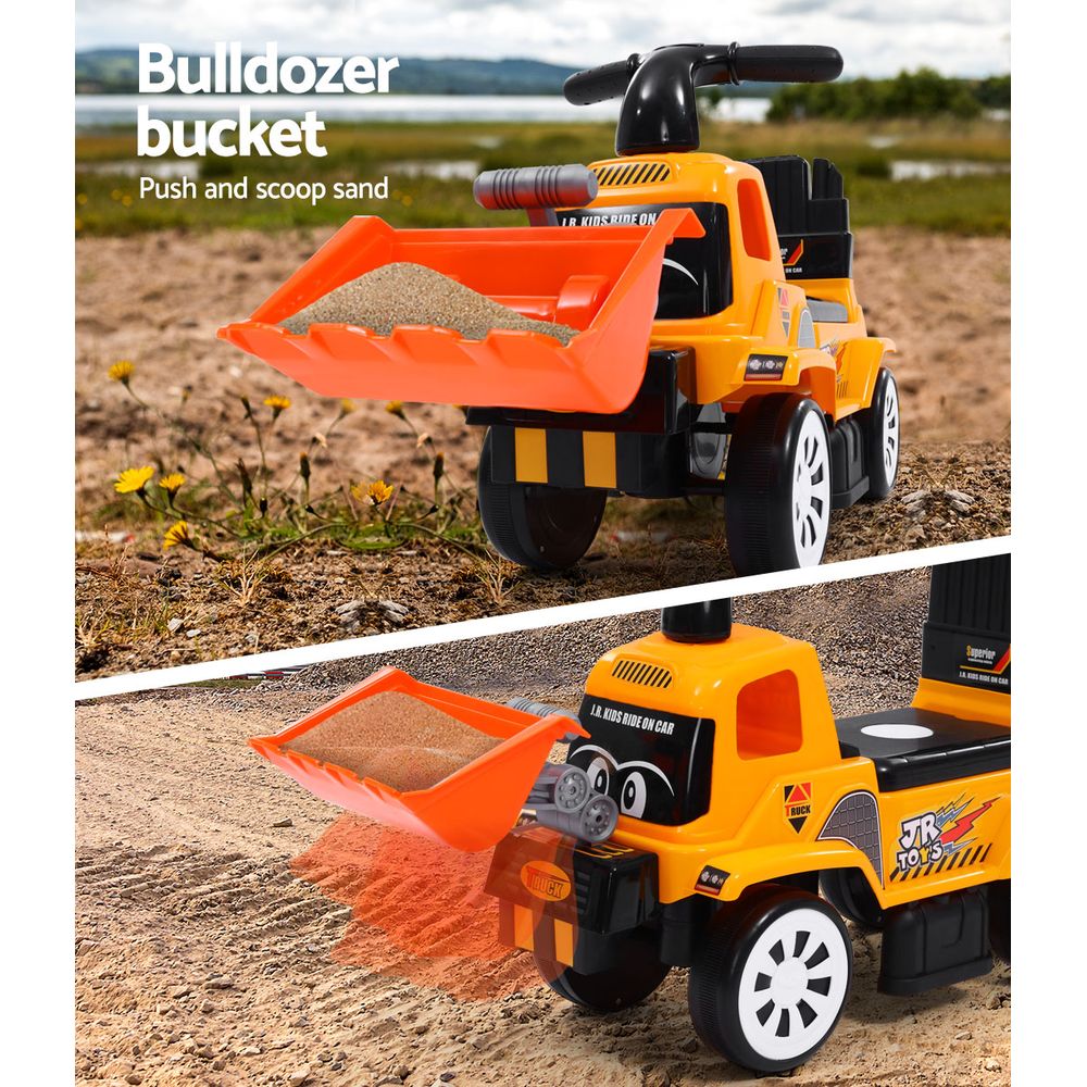 Keezi Kids Ride-On Bulldozer Toy Truck for Toddlers - Digger with Removable Bucket and Storage