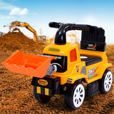 Keezi Kids Ride-On Bulldozer Toy Truck for Toddlers - Digger with Removable Bucket and Storage - Close-Up Angle