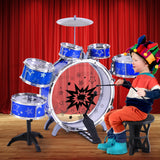 Blue 8-Piece Kids Drum Set for Little Musicians - Close-Up Angle