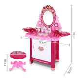 Princess Vanity Playset - 30 Piece Kids Makeup Dresser in Pink - Front View