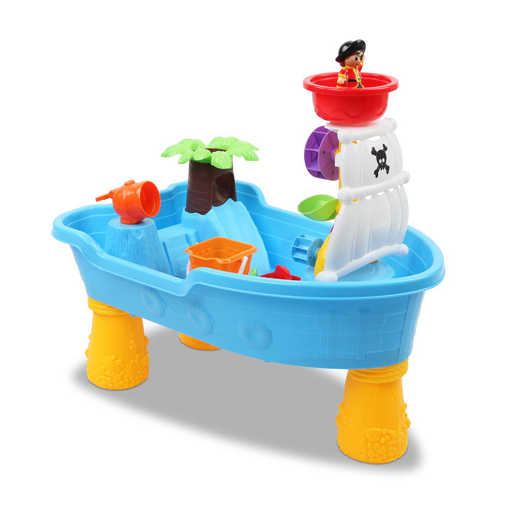 Keezi 20-Piece Pirate Adventure Sand and Water Play Set for Kids - Blue