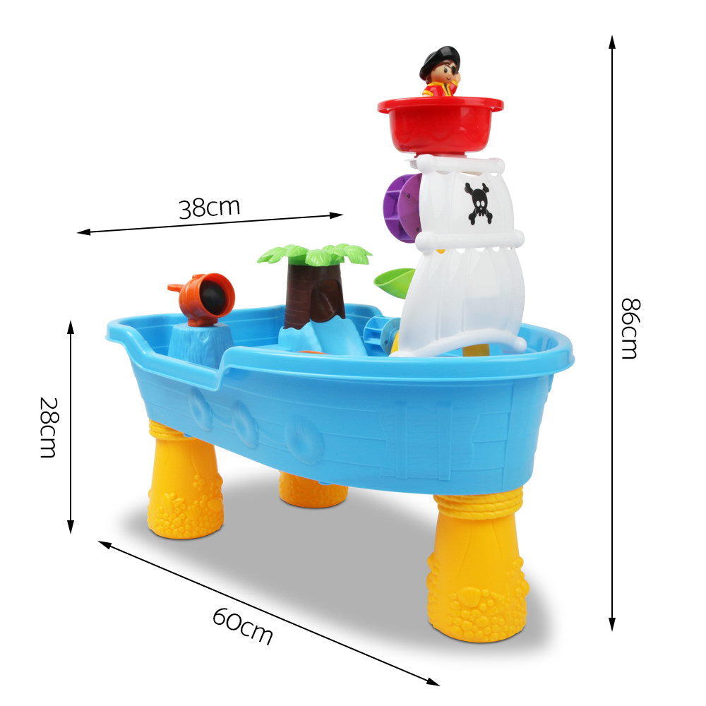 Keezi 20-Piece Pirate Adventure Sand and Water Play Set for Kids - Blue