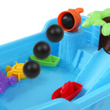 Keezi 20-Piece Pirate Adventure Sand and Water Play Set for Kids - Blue - 45-Degree Angle