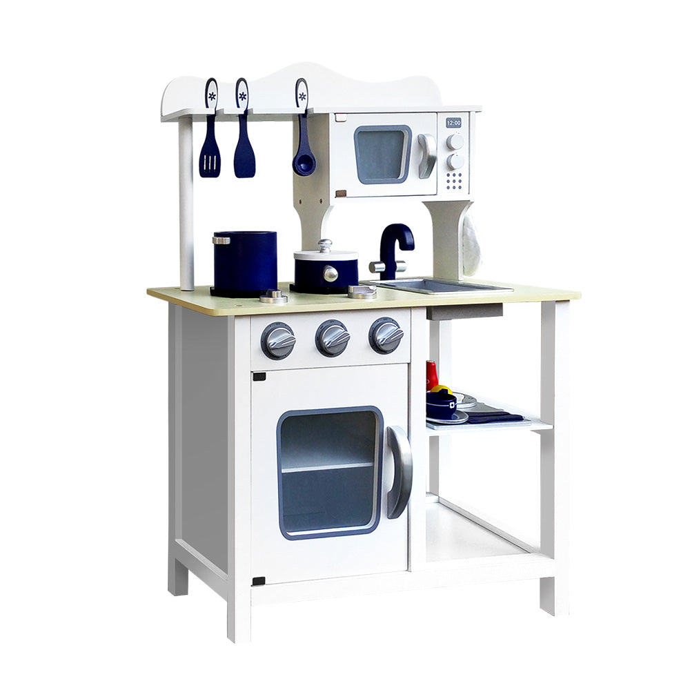 Deluxe White 18-Piece Kids Kitchen Play Set by Keezi