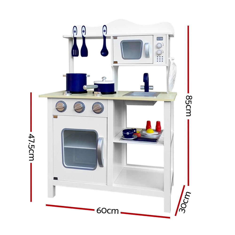 Deluxe White 18-Piece Kids Kitchen Play Set by Keezi