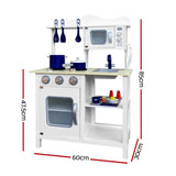 Deluxe White 18-Piece Kids Kitchen Play Set by Keezi - Front View