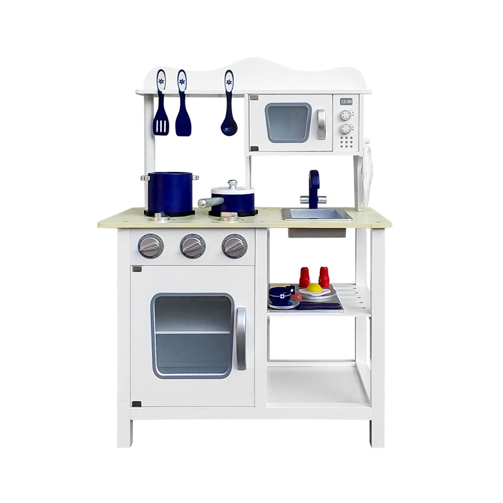 Deluxe White 18-Piece Kids Kitchen Play Set by Keezi