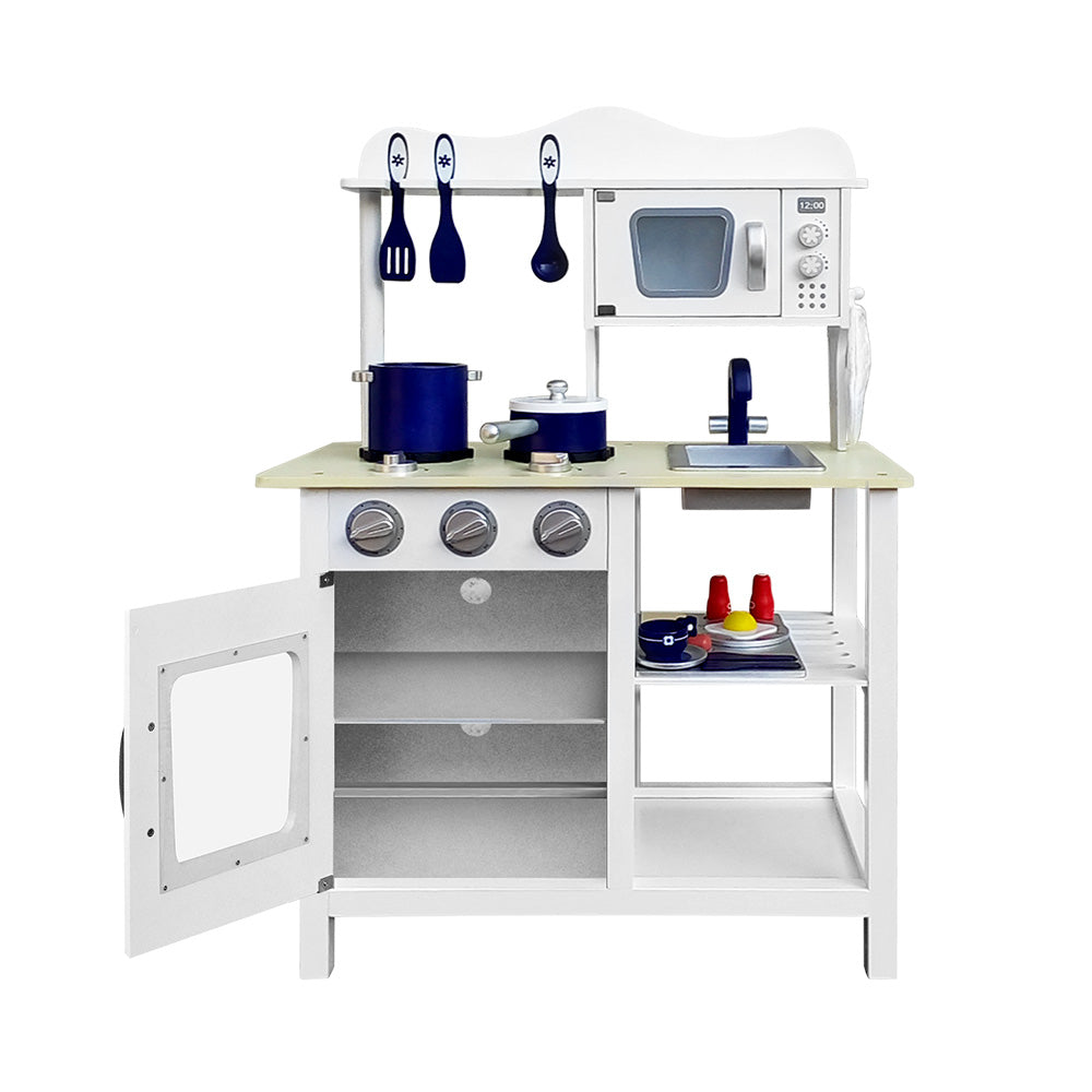 Deluxe White 18-Piece Kids Kitchen Play Set by Keezi