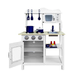 Deluxe White 18-Piece Kids Kitchen Play Set by Keezi - Top-Down View