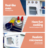 Deluxe White 18-Piece Kids Kitchen Play Set by Keezi - Close-Up Angle