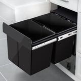 Cefito 30L Under-Counter Dual-Bin Waste Management System - Black