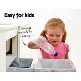 Cefito 30L White Dual Compartment Sliding Kitchen Waste Bin - 45-Degree Angle