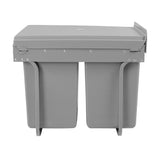 40L Grey Dual Compartment Pull-Out Trash Can - Top-Down View