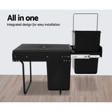 Cefito 2x20L Under-Counter Pull-Out Trash Bin - Sleek Black Design - Close-Up Angle