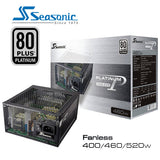 Seasonic Platinum 460W Fanless Power Supply - Ultra-Efficient Modular Design