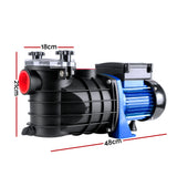 Heavy-Duty 1200W Pool Pump for Salt and Chlorine Water - Front View
