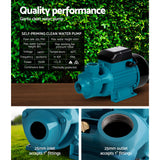 Giantz QB80 Clean Water Pump for Garden, Pool, and Car Wash - High Flow, Rust-Resistant Design - Rear View