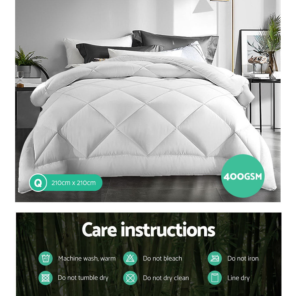 Queen Size Sustainable 400GSM Bamboo-Microfiber Luxury Quilt