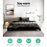 Giselle Charcoal Luxe Faux Mink Quilt and Pillowcase Set - Single Size Premium Bedding Collection - Side View