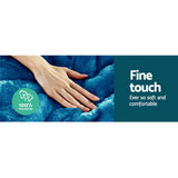 Giselle Bedding Luxe Teal Faux Mink Quilt Set - Queen Size - Top-Down View