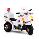 White Rigo Kids Electric Ride-On Motorcycle with Flashing Lights