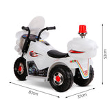 White Rigo Kids Electric Ride-On Motorcycle with Flashing Lights - Front View