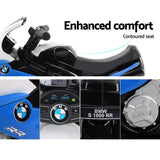 BMW S1000RR Kids Electric Ride-On Motorcycle - Blue, Licensed Mini Motorbike for Ages 3+ - Rear View