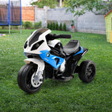 BMW S1000RR Kids Electric Ride-On Motorcycle - Blue, Licensed Mini Motorbike for Ages 3+ - Low Angle