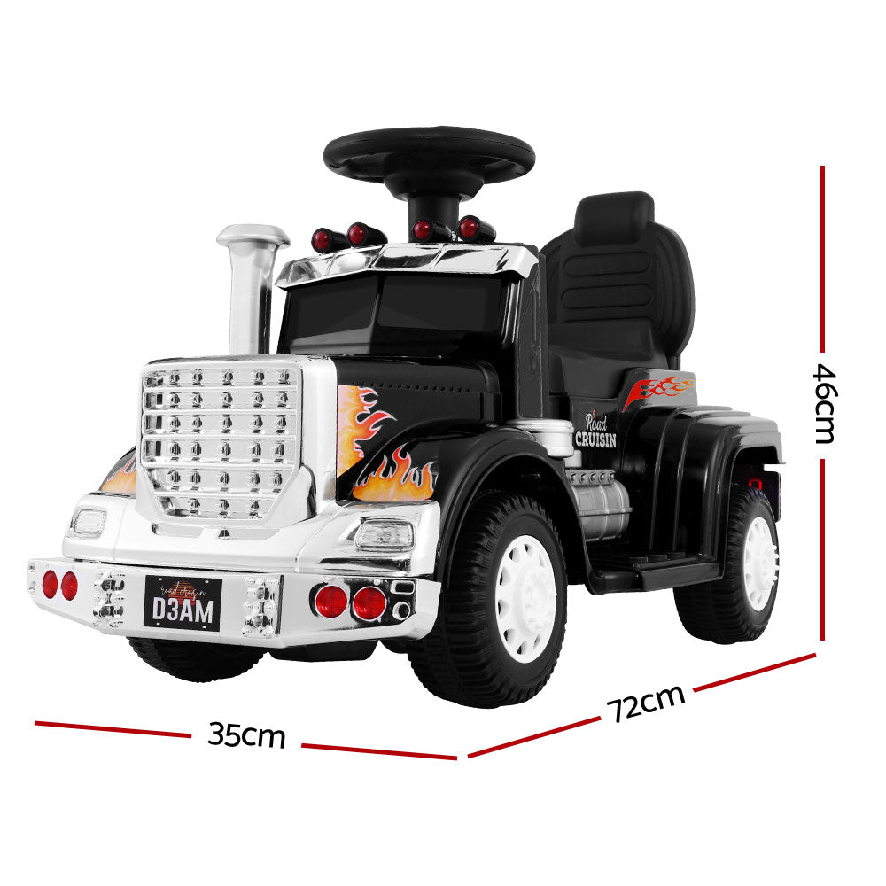 Electric Ride-On Truck for Kids - Rigo Black Battery-Powered Toy Car with Music and Lights