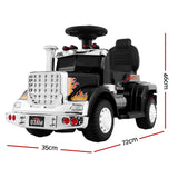 Electric Ride-On Truck for Kids - Rigo Black Battery-Powered Toy Car with Music and Lights - Front View