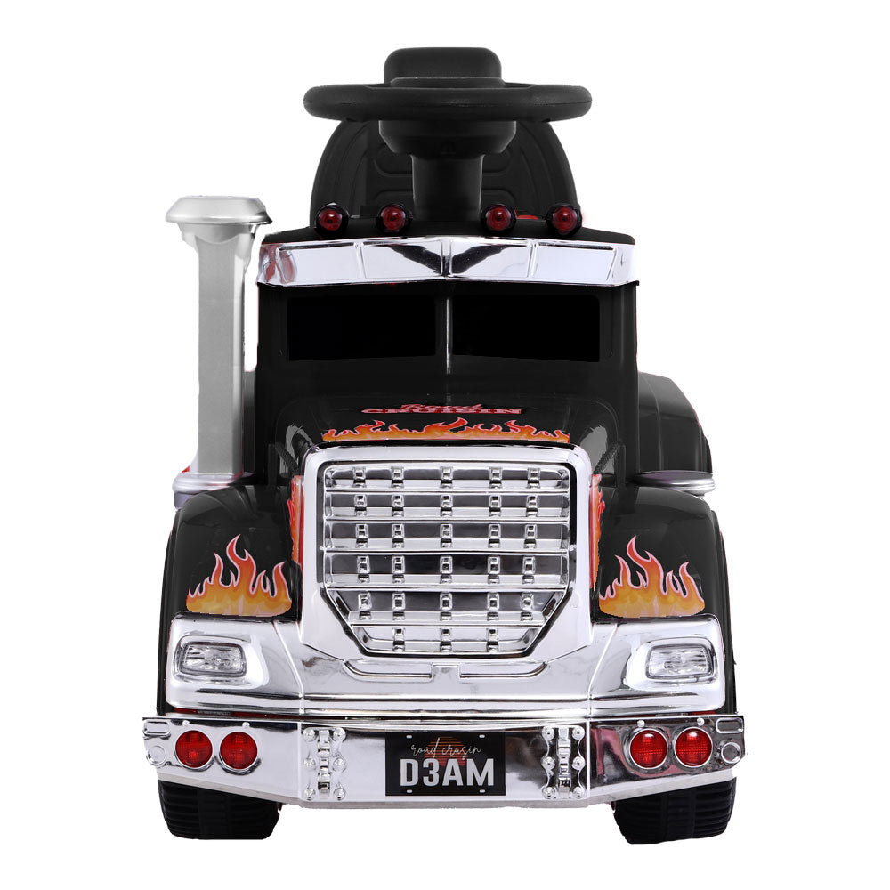 Electric Ride-On Truck for Kids - Rigo Black Battery-Powered Toy Car with Music and Lights