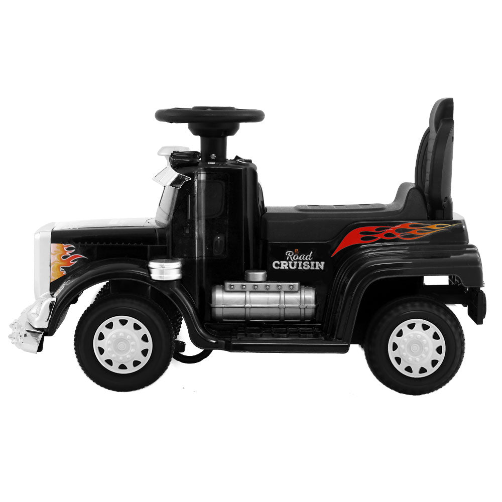 Electric Ride-On Truck for Kids - Rigo Black Battery-Powered Toy Car with Music and Lights