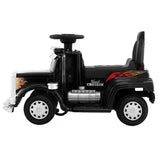 Electric Ride-On Truck for Kids - Rigo Black Battery-Powered Toy Car with Music and Lights - Top-Down View
