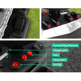 Electric Ride-On Truck for Kids - Rigo Black Battery-Powered Toy Car with Music and Lights - Close-Up Angle