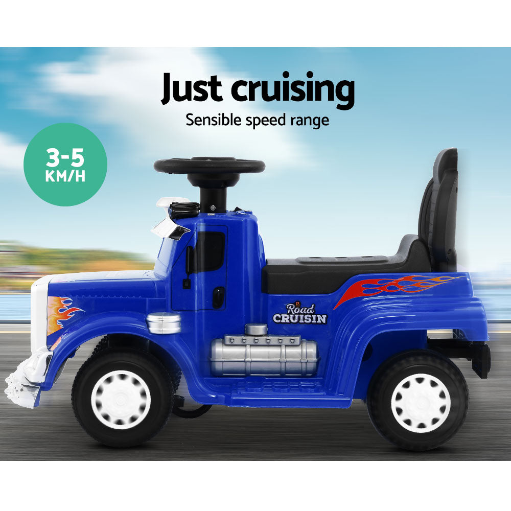 Electric Ride-On Truck for Kids - Rigo Blue Battery-Powered Toy Car for Children