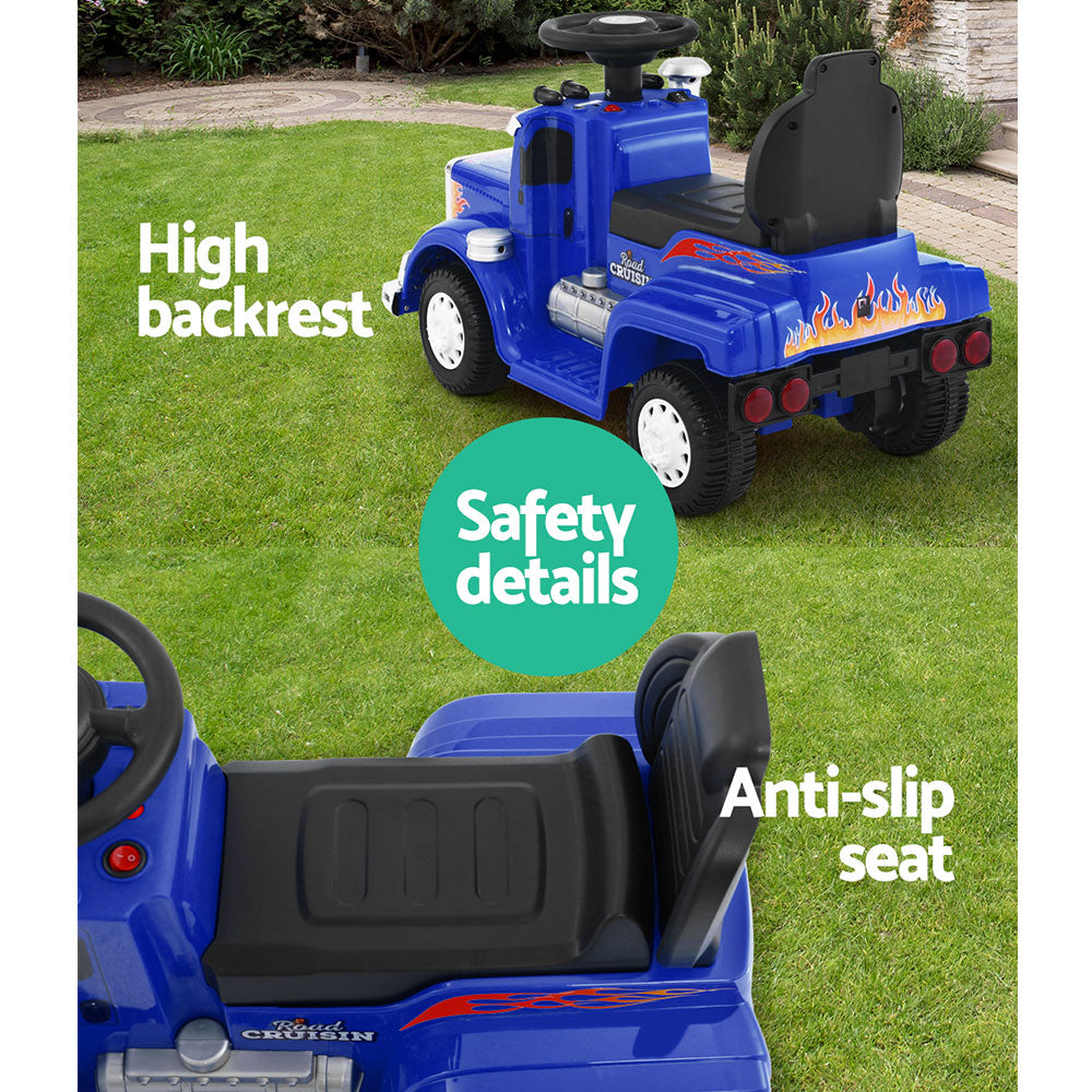 Electric Ride-On Truck for Kids - Rigo Blue Battery-Powered Toy Car for Children