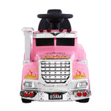 Kids Electric Ride-On Truck Toy - Rigo Pink Battery-Powered Car for Children - Side View