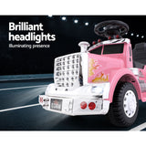 Kids Electric Ride-On Truck Toy - Rigo Pink Battery-Powered Car for Children - 45-Degree Angle