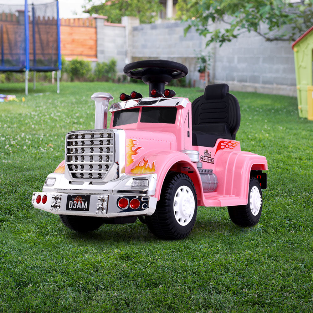 Kids Electric Ride-On Truck Toy - Rigo Pink Battery-Powered Car for Children